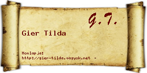 Gier Tilda névjegykártya